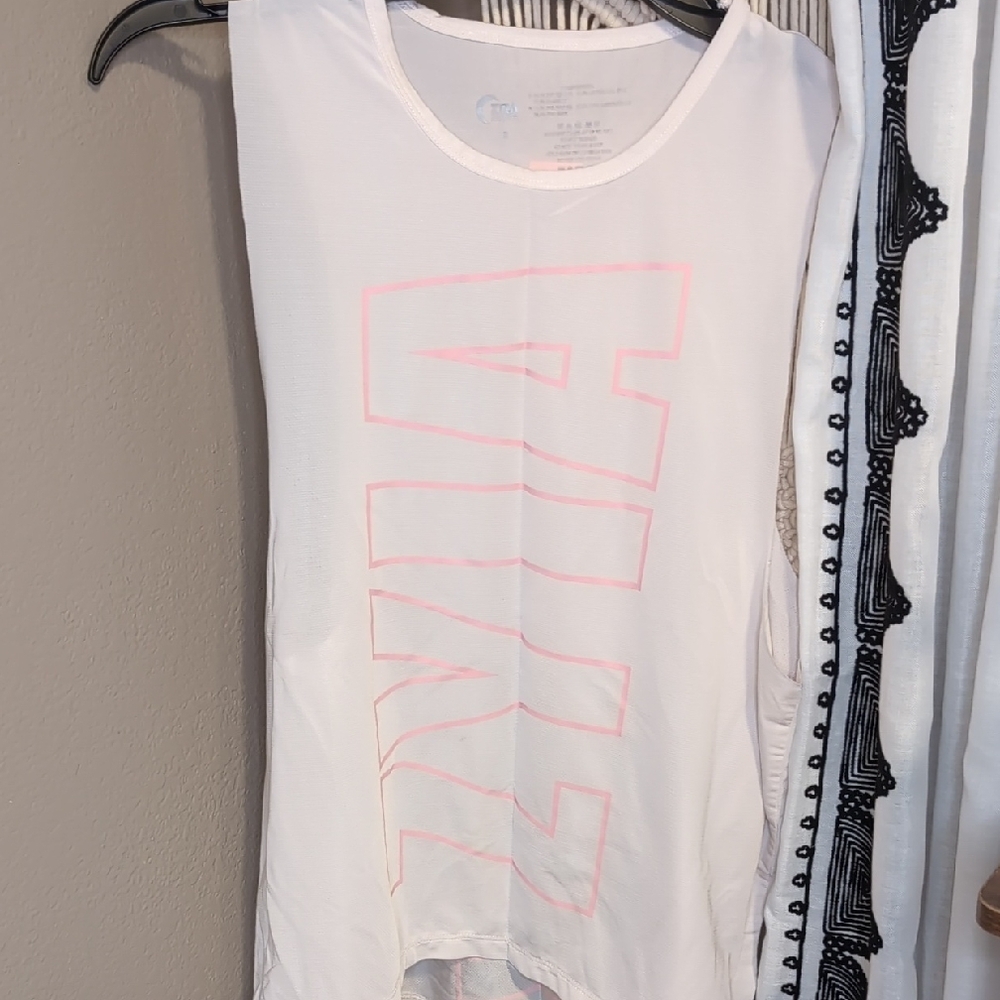 Zyia White/Pink Logo Tank Top